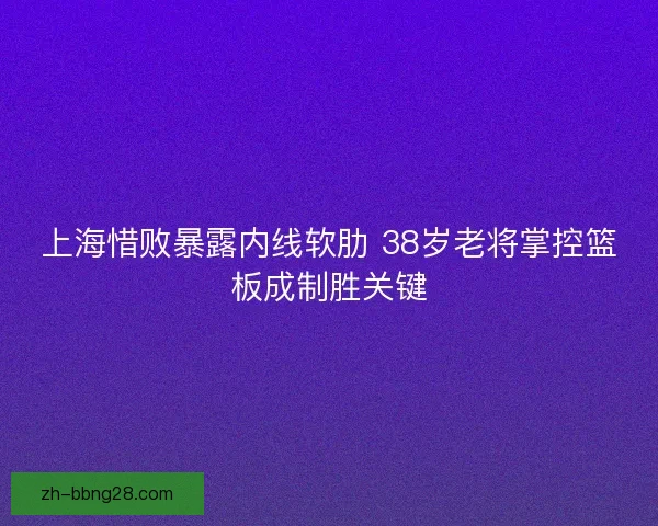 上海惜败暴露内线软肋 38岁老将掌控篮板成制胜关键 上海惜败暴露内线软肋 38岁老将掌控篮板成制胜关键
